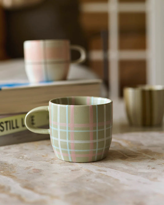 Sage & Blush Check Mug / Cat's Pyjamas