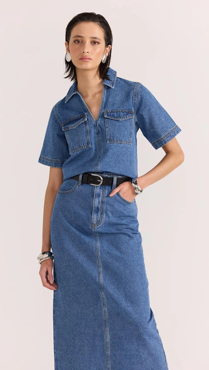 Alden Denim Maxi Skirt