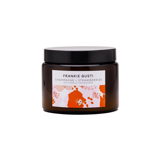 Frankie Gusti - Champagne + Strawberries - Soy Candle - large