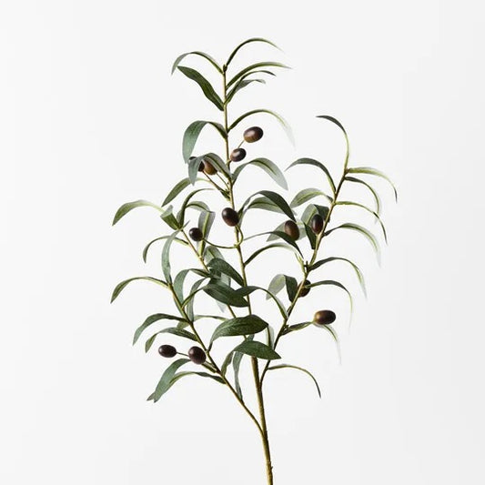 Short Green Olive Leaf Spray