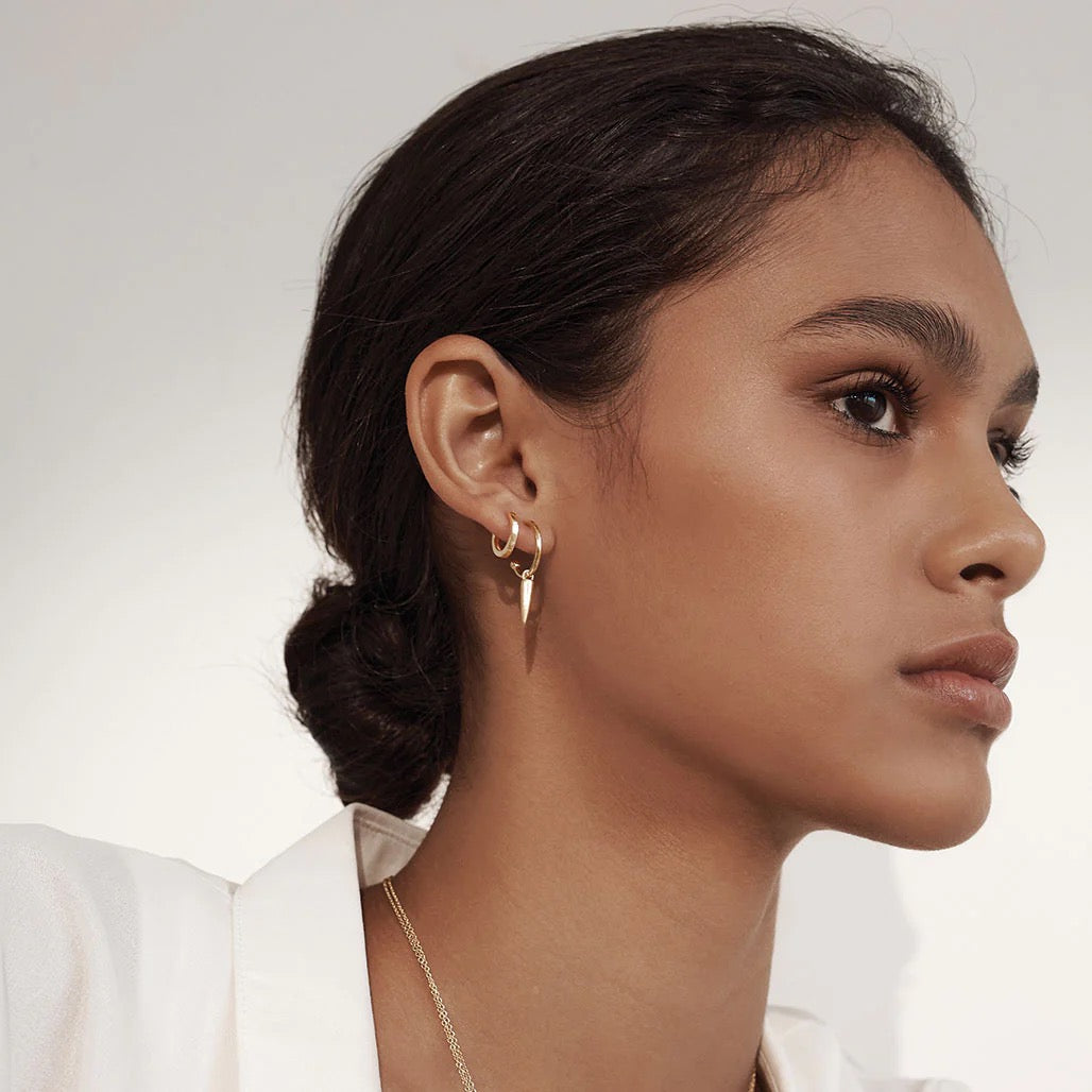 11mm Plain Huggies in 18KT Yellow Gold Plate