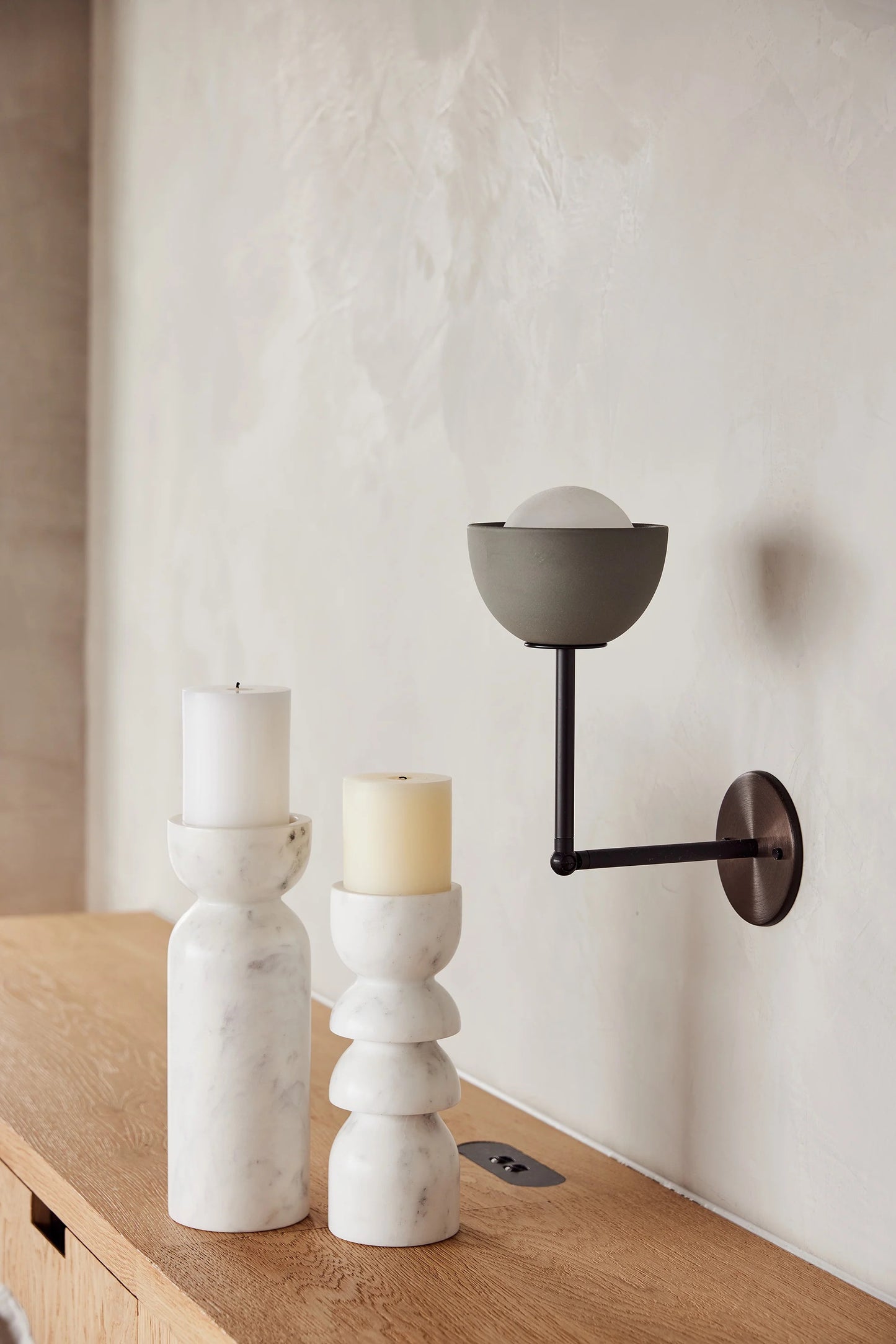 Alev Marble Candle Holder Large