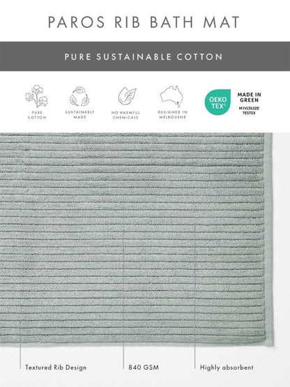AURA BATH MAT PAROS RIB SAGE