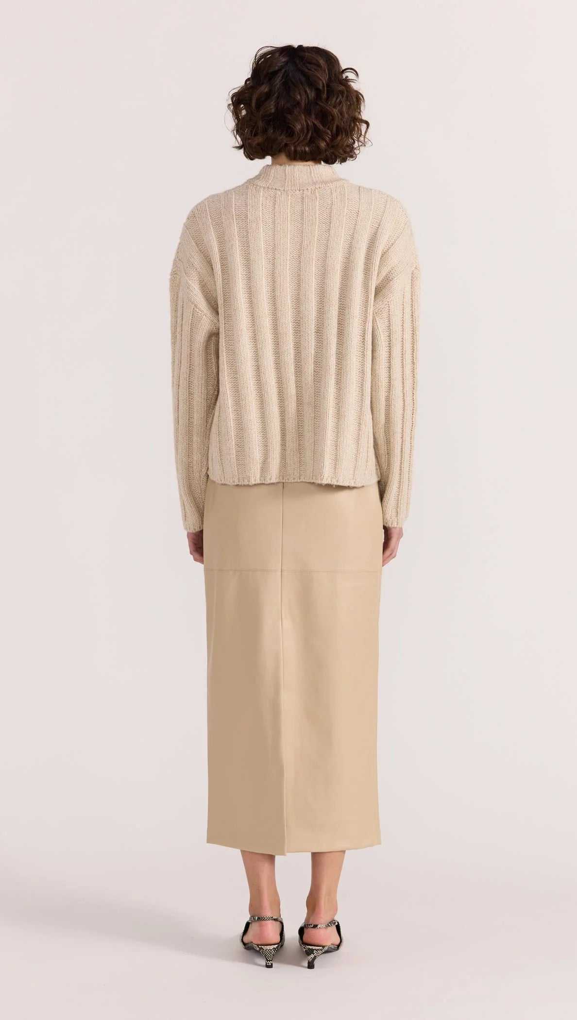 Macy Cozy Rib Jumper - Oat Marle