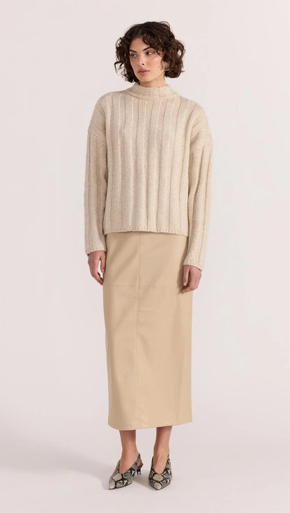 Macy Cozy Rib Jumper - Oat Marle