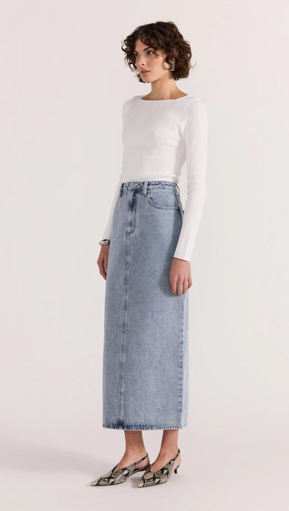 Verona Denim Maxi Skirt