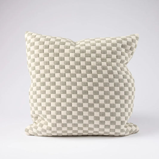 Gambit Cushion - Off White/Pistachio - Filled Cushion / 50x50cm