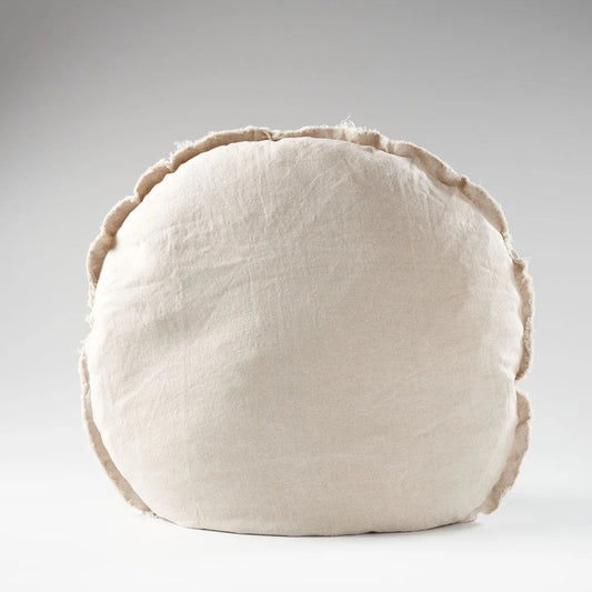 Lulu Linen Cushion - Natural - Filled Cushion / 60cm Round