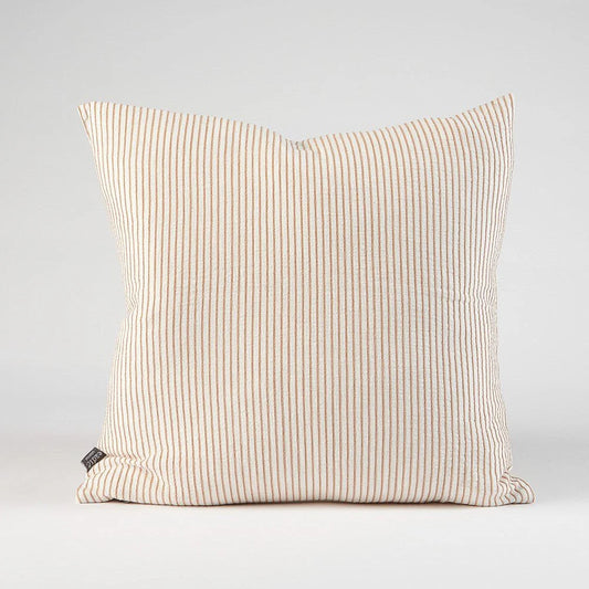 Marina Cushion- 50 x 50cm Off White w' Nutmeg Stripe